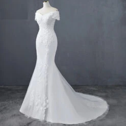 Robe De Mariée Sirène Blanche Manches Tombantes -Soiree Blanche Boutique 0 c59ba0