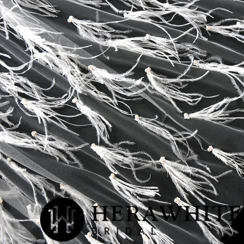 Voile de Mariée Long à Plumes Voile De Mariée Long à Plumes -Soiree Blanche Boutique 0677578b91