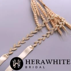 Ceinture De Mariée En Satin Et Feuilles En Cristaux 6 Ceinture De Mariée En Satin Et Feuilles En Cristaux -Soiree Blanche Boutique 091a11ee43