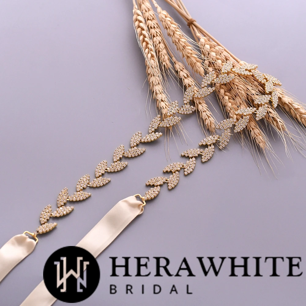 Ceinture de Mariée en Satin et Feuilles en Cristaux Ceinture De Mariée En Satin Et Feuilles En Cristaux -Soiree Blanche Boutique 091a11ee43