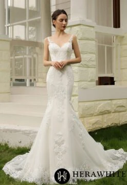 Robe De Mariée Fourreau Ajustée à Double Traîne -Soiree Blanche Boutique 118cb99747