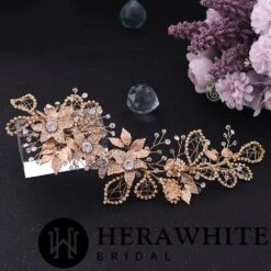 Serre Tête De Mariée Feuille D’Or -Soiree Blanche Boutique 15511c76f5