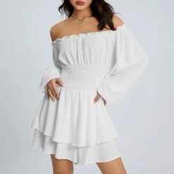 Robe Volante Élégante Avec Shorts -Soiree Blanche Boutique 1722668535 619GYczQK7L. AC SL1500