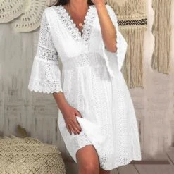 Longue Robe Blanche Dentelle 6 Longue Robe Blanche Dentelle -Soiree Blanche Boutique 1723017986 71lzL3SliML. AC SL1500
