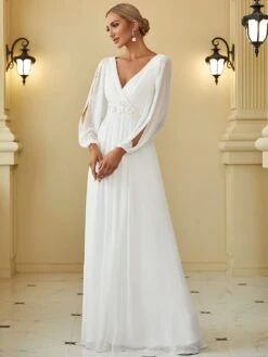 Robe Blanche Manche Longue -Soiree Blanche Boutique 1723194259 61fdXbbfL. AC SL1500