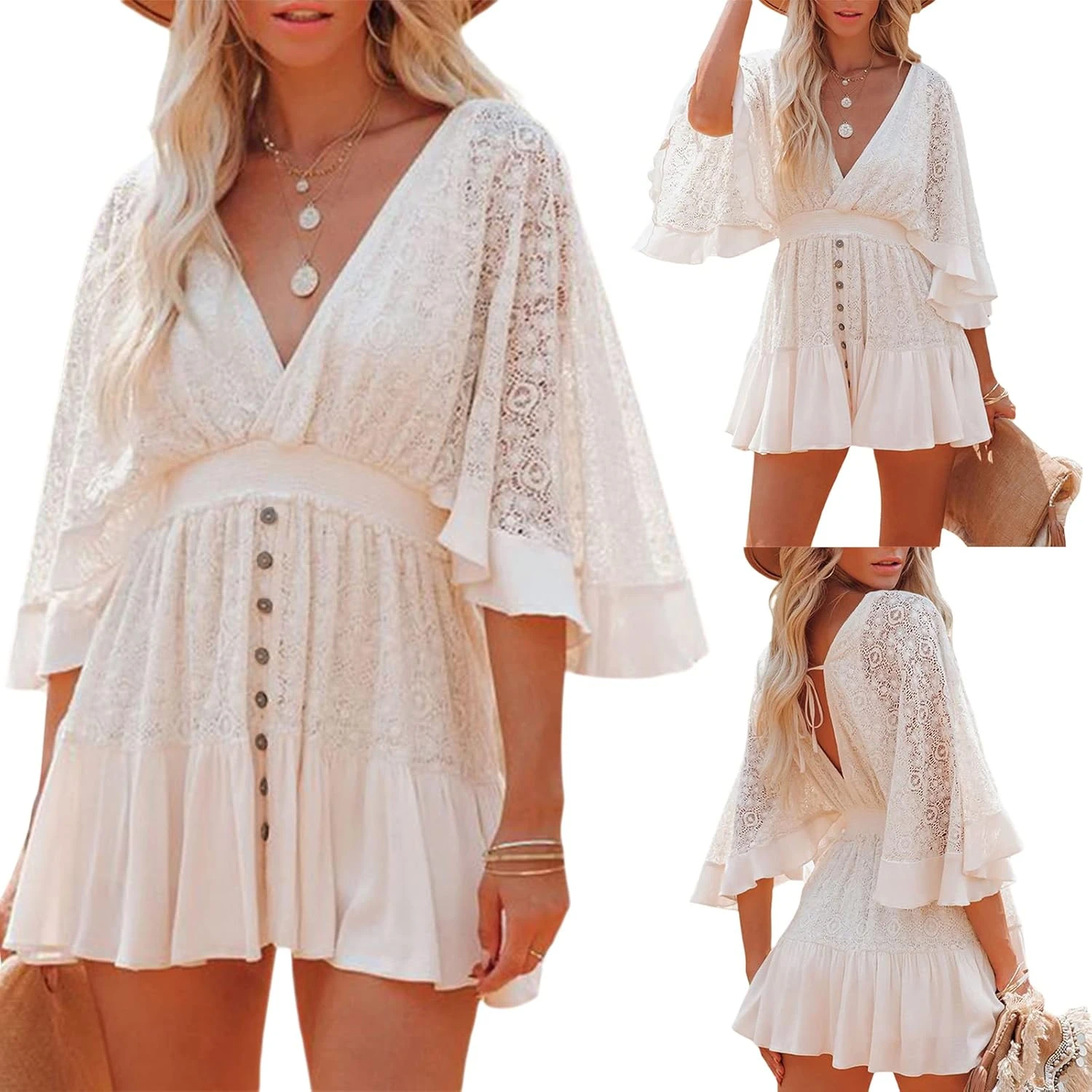 Robe Courte Blanche Dentelle Robe Courte Blanche Dentelle -Soiree Blanche Boutique 1723195477 71L72dgVYfL. AC SL1500