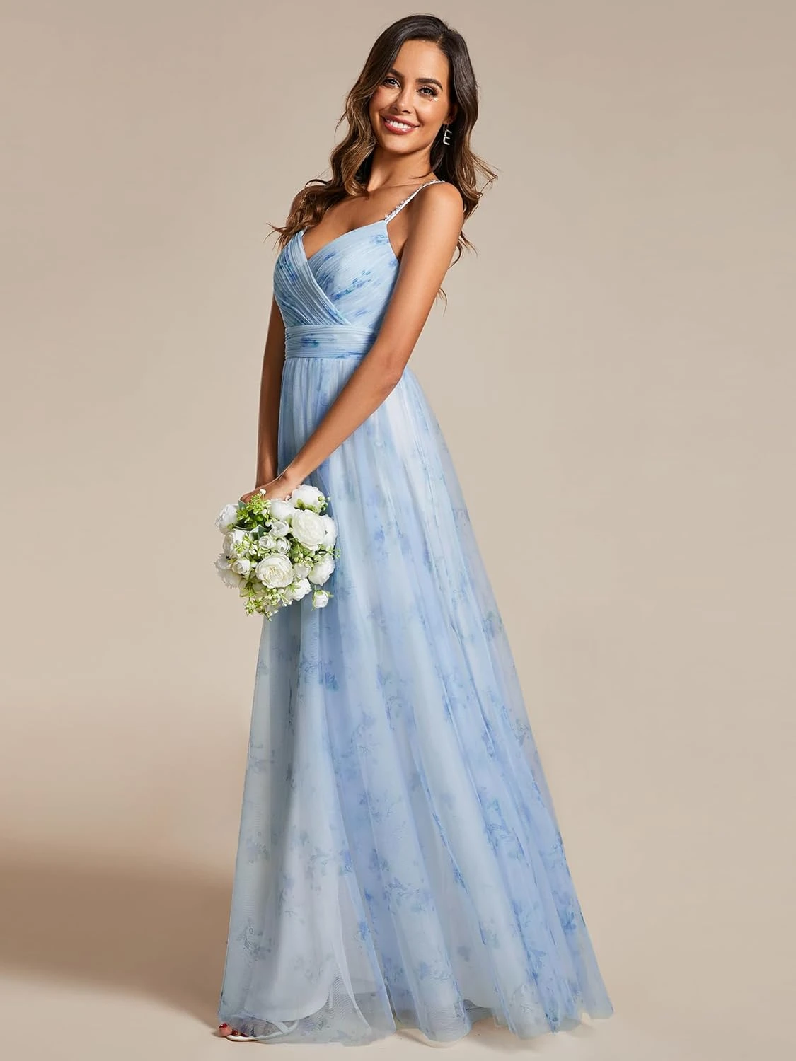 Robe De Mariée Fendue Avec Col V En Satin Robe De Mariée Fendue Avec Col V En Satin -Soiree Blanche Boutique