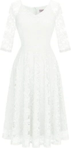 Robe De Soirée Blanche Mi Longue -Soiree Blanche Boutique 1724066800 518LXVlIVzL. AC SL1500