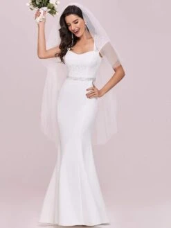Robe Sirène Blanche Manche Longue 8 Robe Sirène Blanche Manche Longue -Soiree Blanche Boutique 1724427597 51Lc2iALUWL. AC SL1200