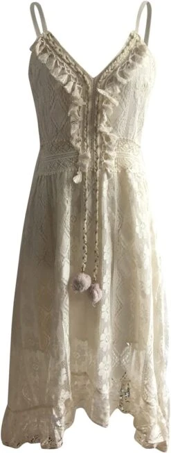 Robe De Plage Blanche Dentelle Boho Boheme Chic -Soiree Blanche Boutique 1724596575 61bH HdbzNS. AC SL1500
