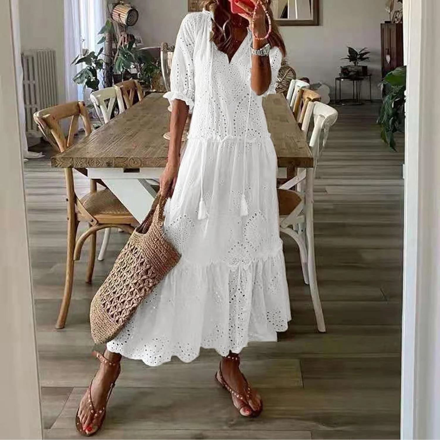 Robe Blanche Longue Manche Longue Robe Blanche Longue Manche Longue -Soiree Blanche Boutique 1724600449 71iElNAZXhL. AC SL1500
