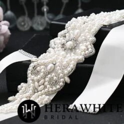 Ceinture De Mariage Perlée 6 Ceinture De Mariage Perlée -Soiree Blanche Boutique 183303dbd7