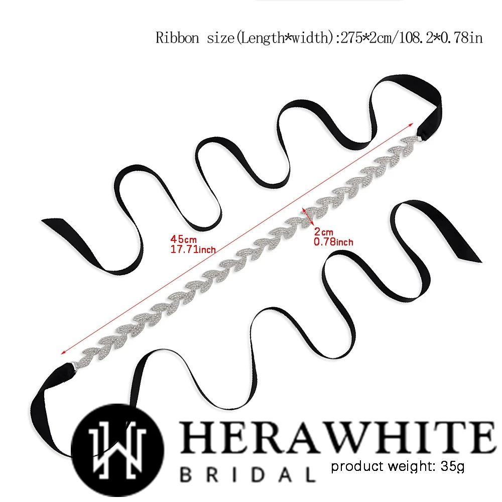 Ceinture de Mariée en Satin et Feuilles en Cristaux Ceinture De Mariée En Satin Et Feuilles En Cristaux -Soiree Blanche Boutique 2084512159