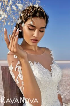 Robe De Mariée Manche 3/4 Blanche 4 Robe De Mariée Manche 3/4 Blanche -Soiree Blanche Boutique 344A2826