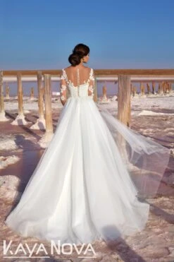 Robe De Mariée Manche 3/4 Blanche 3 Robe De Mariée Manche 3/4 Blanche -Soiree Blanche Boutique 344A2884