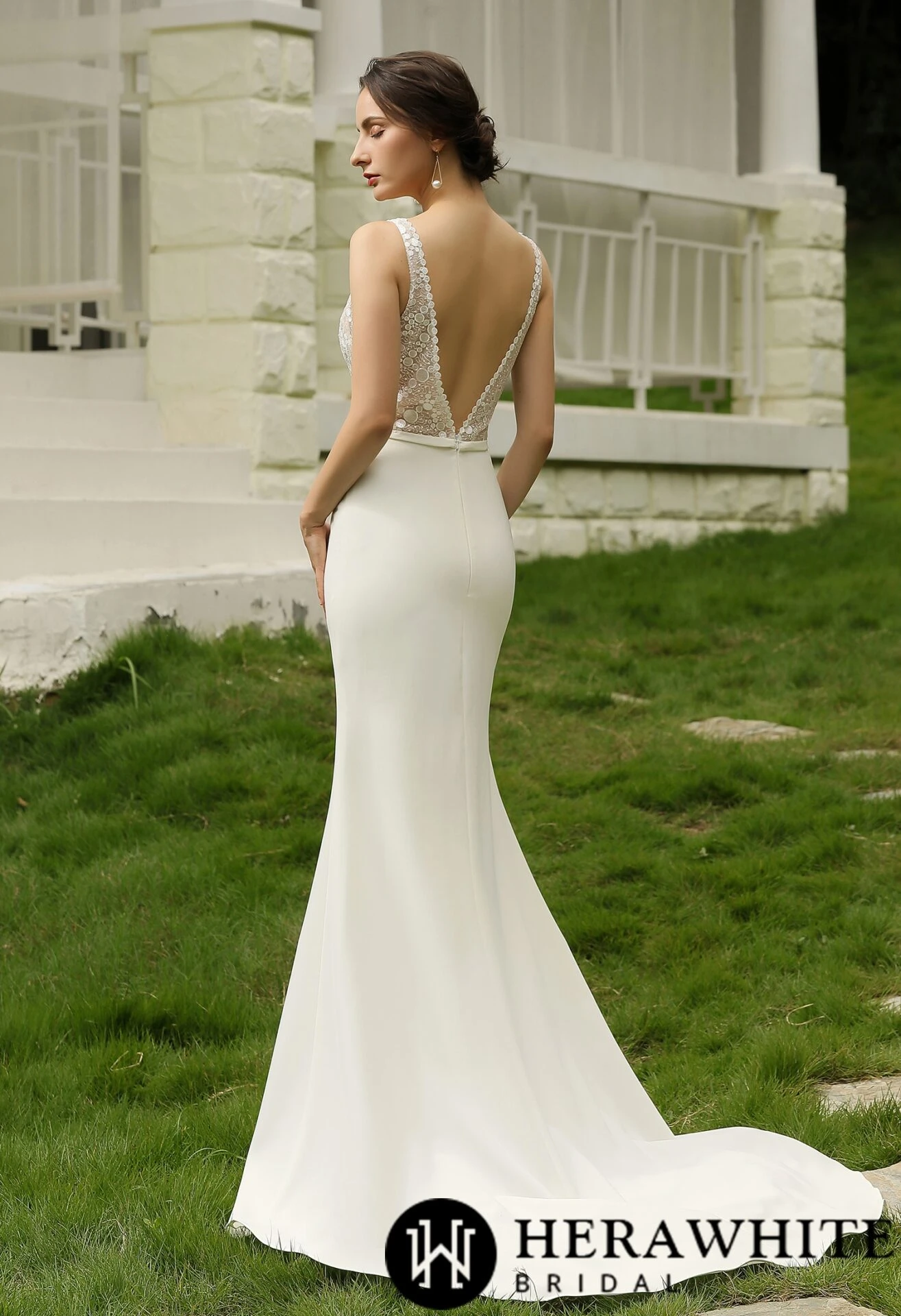 Robe de Mariée Simple Col V Robe De Mariée Simple Col V -Soiree Blanche Boutique 375dc6bd97
