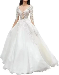 Robe De Mariée Princesse Luxe A Manches Longues