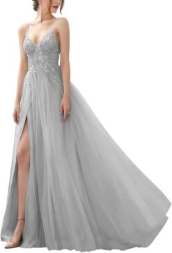 Robe De Mariée Ligne A En Dentelle Perlée Avec Bretelles Spaghetti