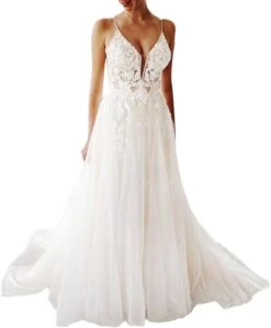 Robe De Mariée Dentelle Vintage Blanche