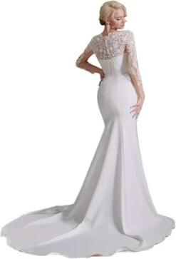 Robe De Mariée Sirène Dentelle Florale Blanche