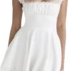 Robe Élégante Mini Dentelle Blanche 2 Robe Élégante Mini Dentelle Blanche -Soiree Blanche Boutique 51QAWLwkumL. AC SL1500