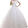 Robe De Mariée Femme Ronde Bustier -Soiree Blanche Boutique 51QQw5mTTnL. AC UL960 QL65