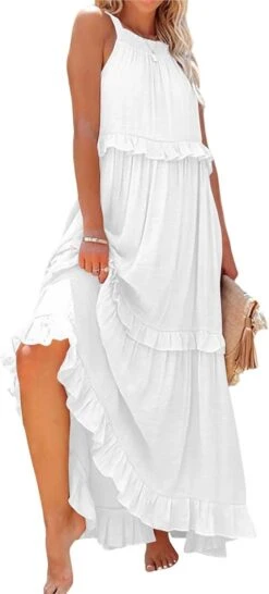 Maxi Robe Blanche Boheme -Soiree Blanche Boutique 51QbHF kowL. AC SL1500
