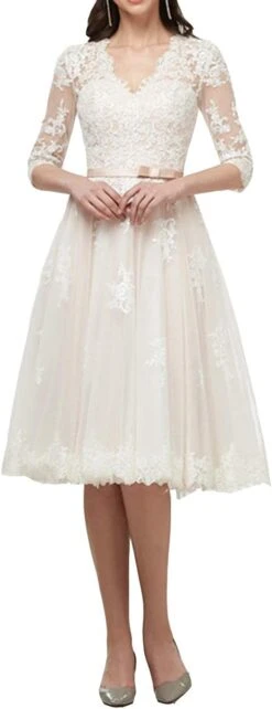 Robe De Mariée Civile Courte Blanche