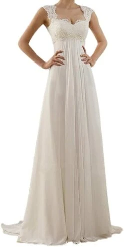 Robe De Mariée Simple Avec Nœud Blanche