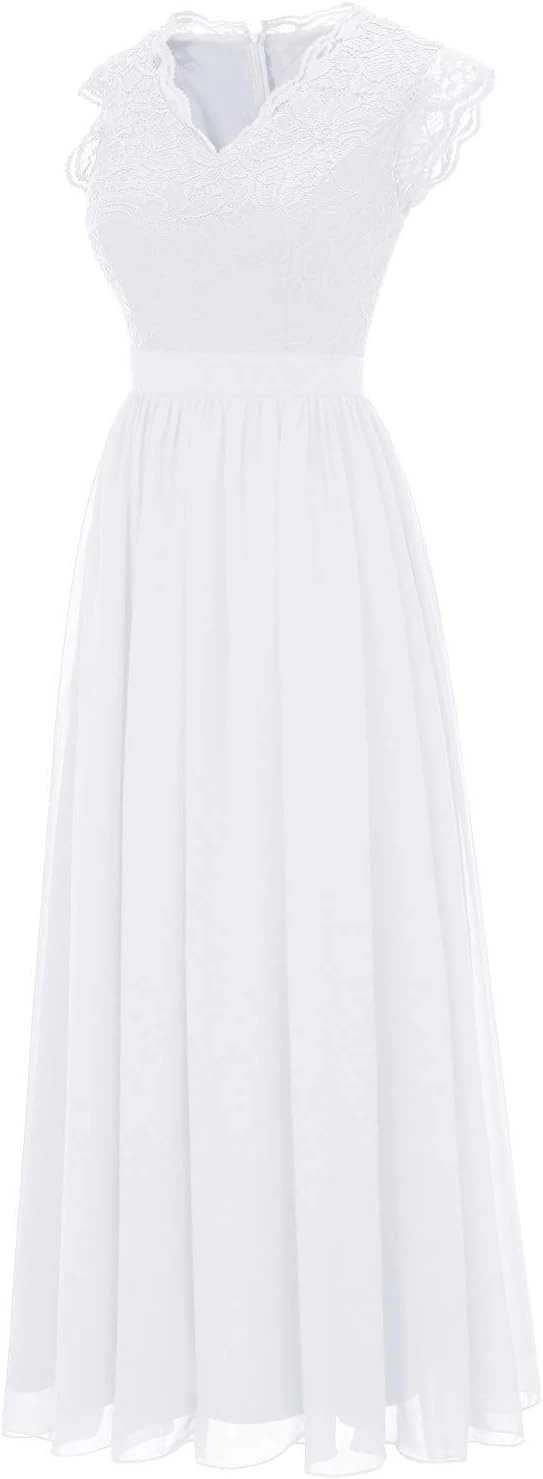 Robe Blanche Longue En Dentelle Robe Blanche Longue En Dentelle -Soiree Blanche Boutique 51X4JCeme5L. AC SL1500