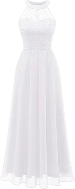 Robe De Soirée Longue Dentelle Blanche