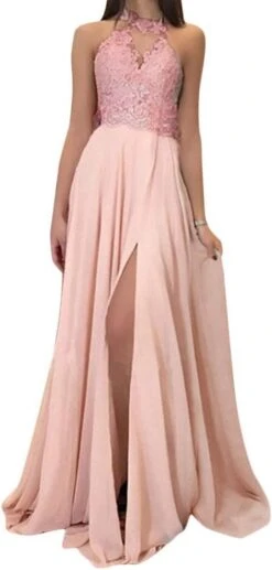 Robe De Soirée Rose Et Blanche