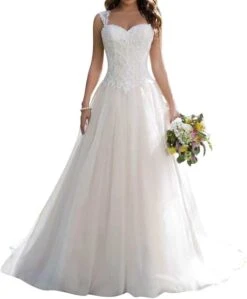 Robe De Mariée à Encolure Cœur Avec Broderie