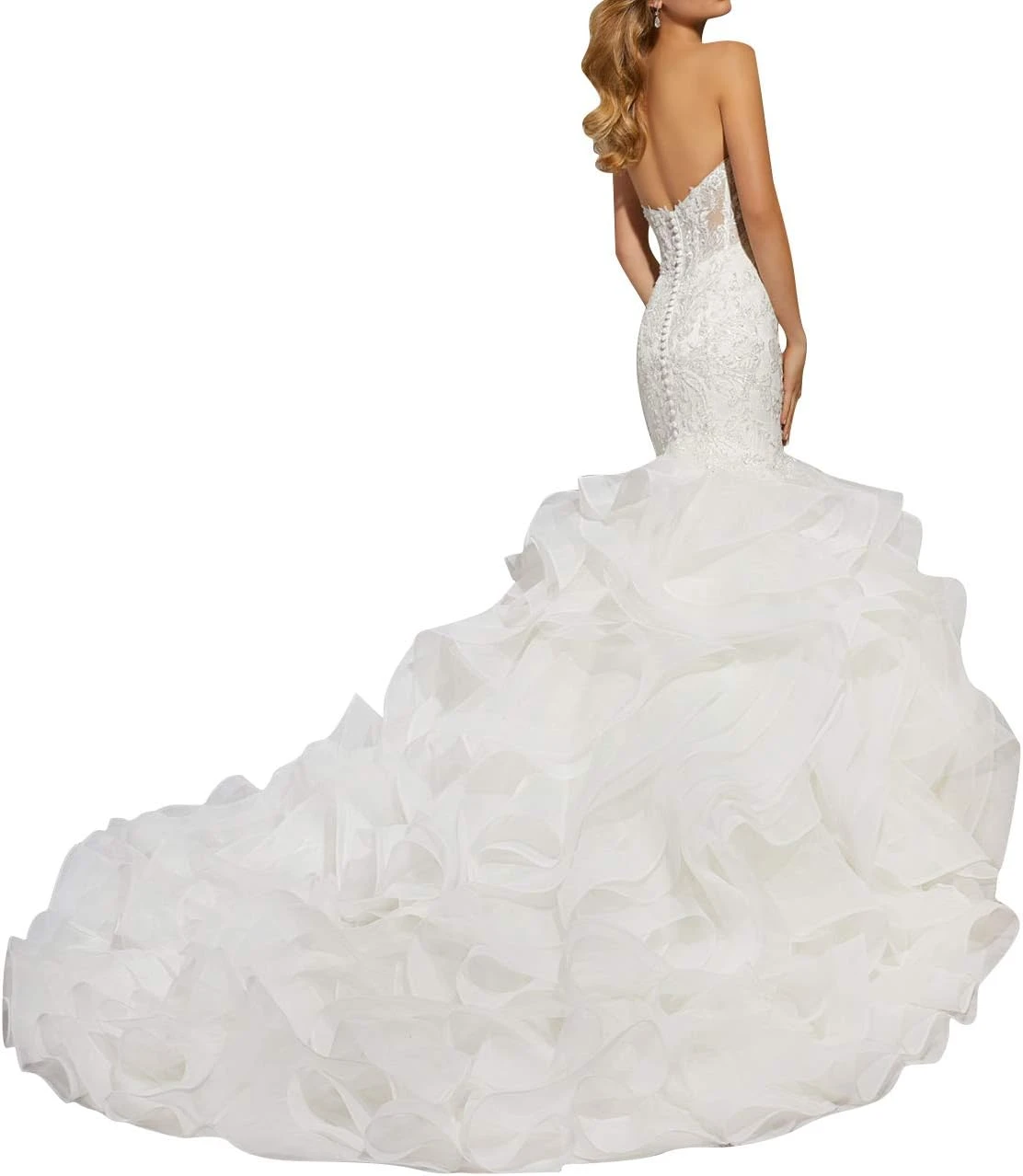 Robe De Mariée Trompette A Volants Blanche Robe De Mariée Trompette A Volants Blanche -Soiree Blanche Boutique 51ul6KMKL9L. AC SL1300