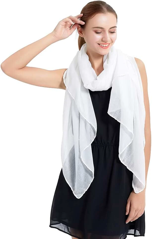 Châle Blanc Long Châle Blanc Long -Soiree Blanche Boutique 51vfcTIEI7L. AC UL960 QL65