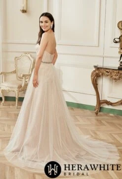 Robe De Mariée En Tulle Avec Corset Rose Nude -Soiree Blanche Boutique 54de64a4f4