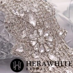 Ceinture De Mariée A Strass Large -Soiree Blanche Boutique 5622759074