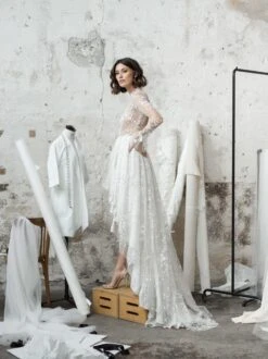 Robe De Mariée Courte Avec Traîne -Soiree Blanche Boutique 58995 qjpwfw