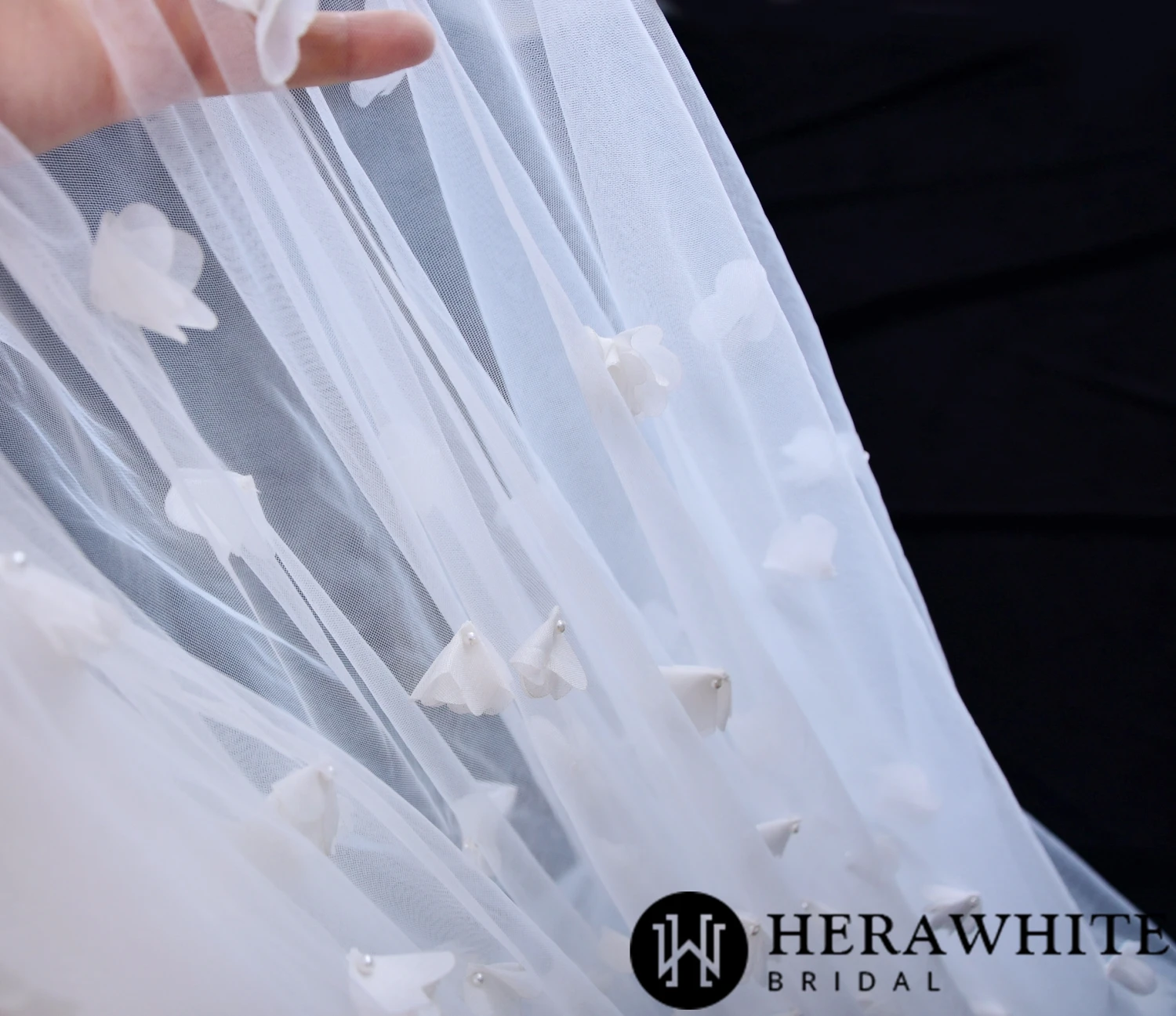 Voile de Mariée Longue à Fleurs Voile De Mariée Longue à Fleurs -Soiree Blanche Boutique 60a57ba26a