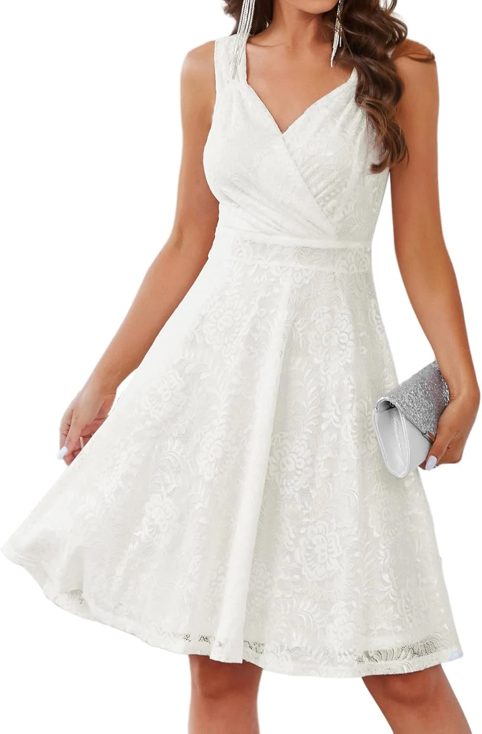 Robe Rockabilly Swing Dentelle Féminine Robe Rockabilly Swing Dentelle Féminine -Soiree Blanche Boutique 6168COIXUL. AC SL1500 2