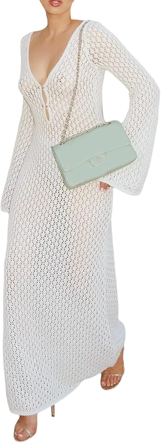 Robe Longue Blanche En Crochet Robe Longue Blanche En Crochet -Soiree Blanche Boutique 616sOvoBJgL. AC SL1500