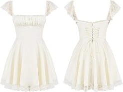 Robe Élégante Mini Dentelle Blanche -Soiree Blanche Boutique 6183h7qWqVL. AC SL1500