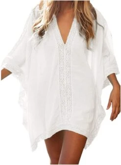 Robe Tunique Dentelle Blanche