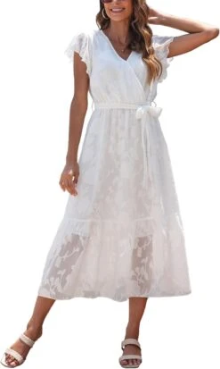 Robe Blanche Boheme Femme