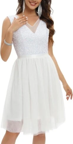 Robe Courte De Soirée Blanche -Soiree Blanche Boutique 61Cs7Hm9dML. AC SL1500 1
