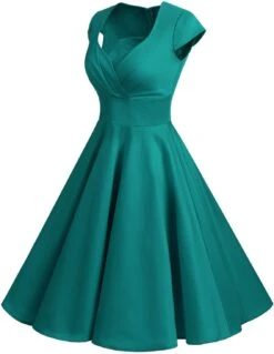 Robe De Cocktail Blanche Et Turquoise