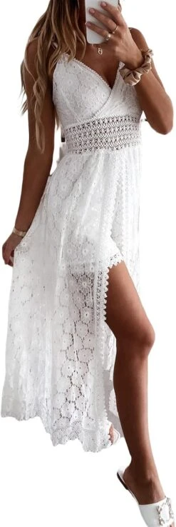 Robe Blanche Longue Boheme Chic -Soiree Blanche Boutique 61ESKVrjML. AC SL1500