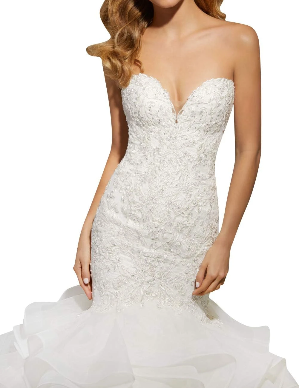 Robe De Mariée Trompette A Volants Blanche Robe De Mariée Trompette A Volants Blanche -Soiree Blanche Boutique 61P jCpFX5L. AC SL1300