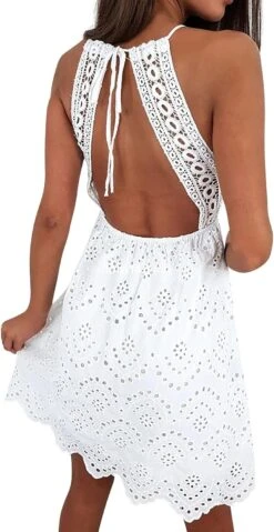 Robe Coton Dentelle Blanche