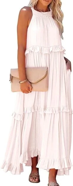 Robe Mi Longue Blanche -Soiree Blanche Boutique 61RnzyAnqSL. AC SL1500